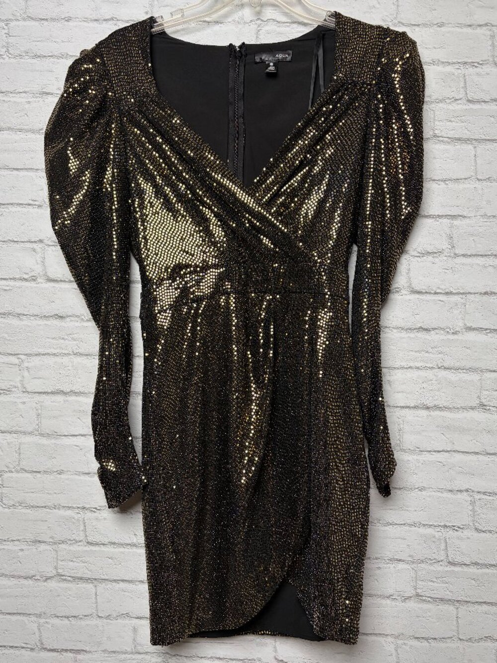 Gold Sequin āAquaā Bodycon Evening Dress